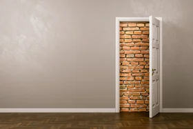 Wall behind the door